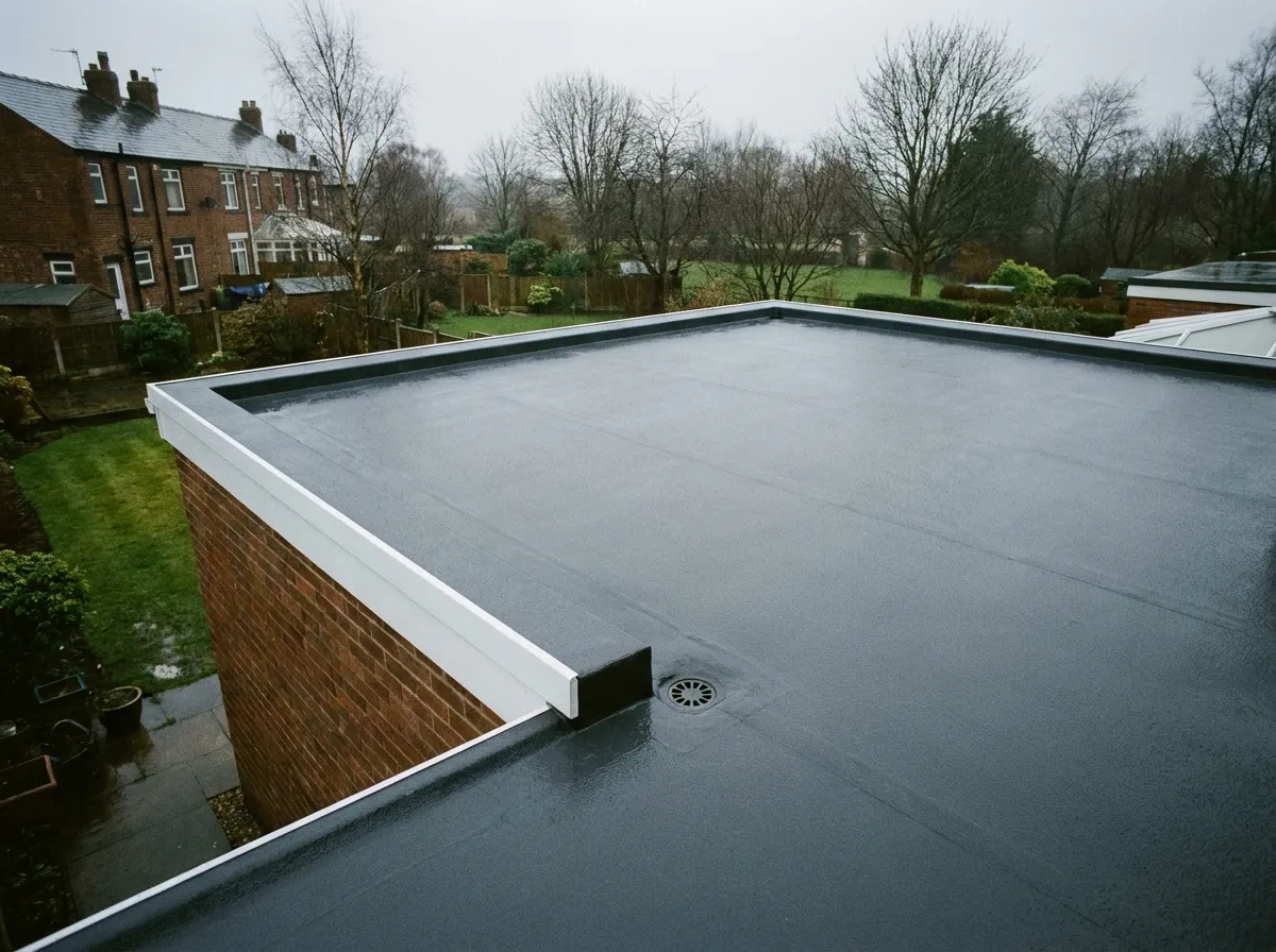 GRP flat roof laid on a city centre building